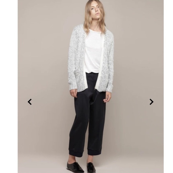 3.1 PHILLIP LIM Double Collar V-Neck Marled Yarn Wool Blend Cardigan chunky knit - Picture 15 of 16